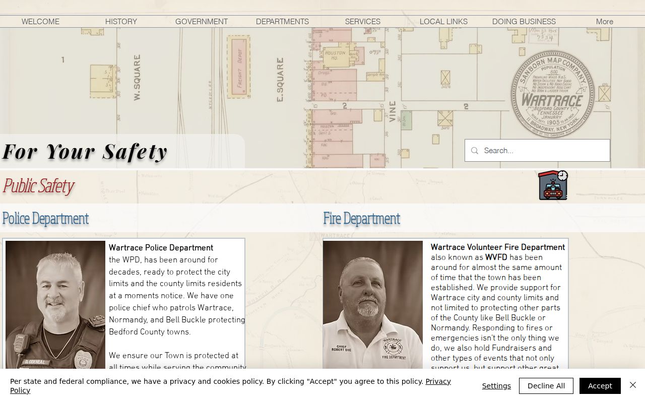Wartrace warrant records: regional public safety contact for three Bedford towns